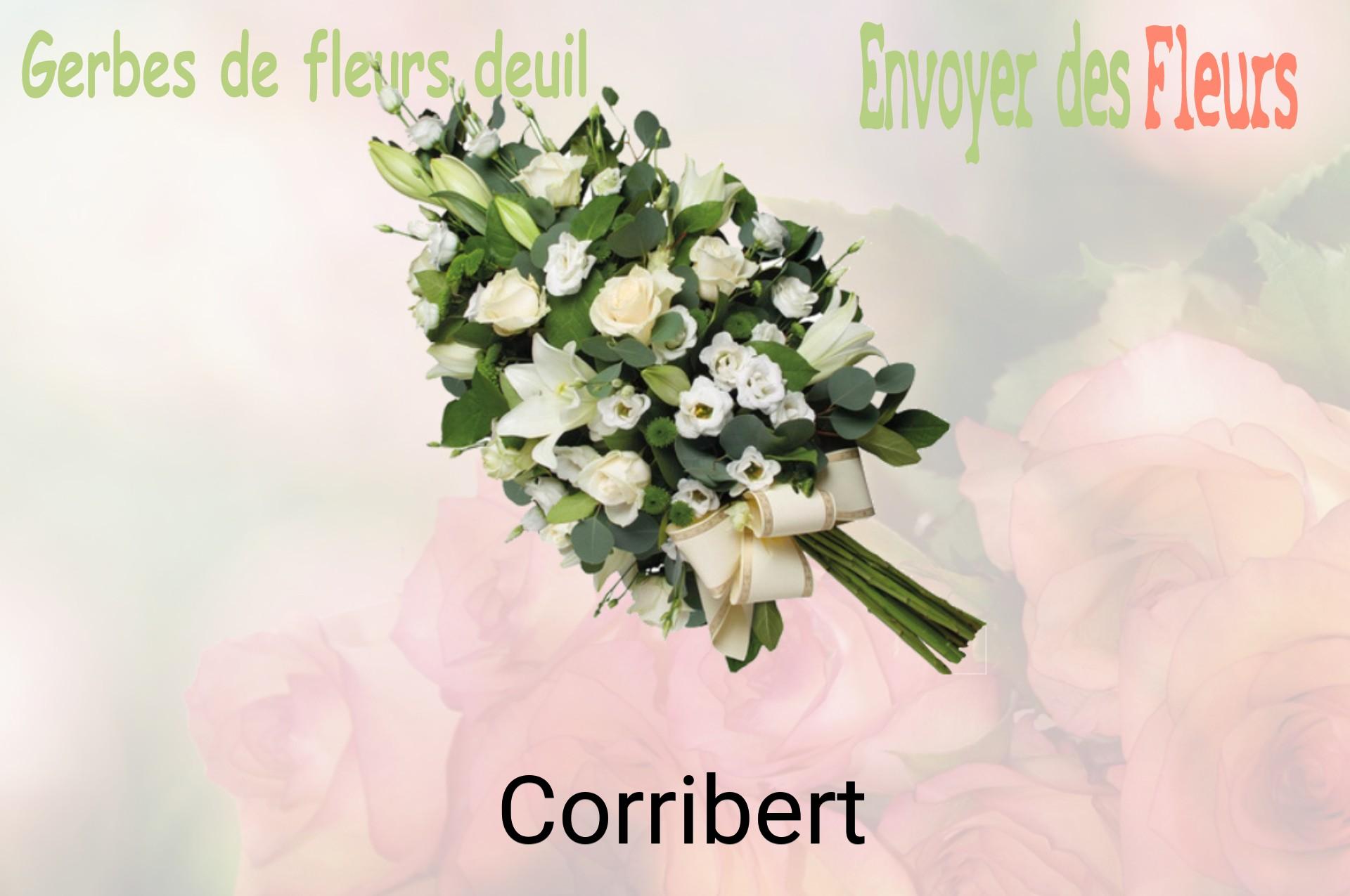 Gerbe de fleurs de deuil livrée à Corribert